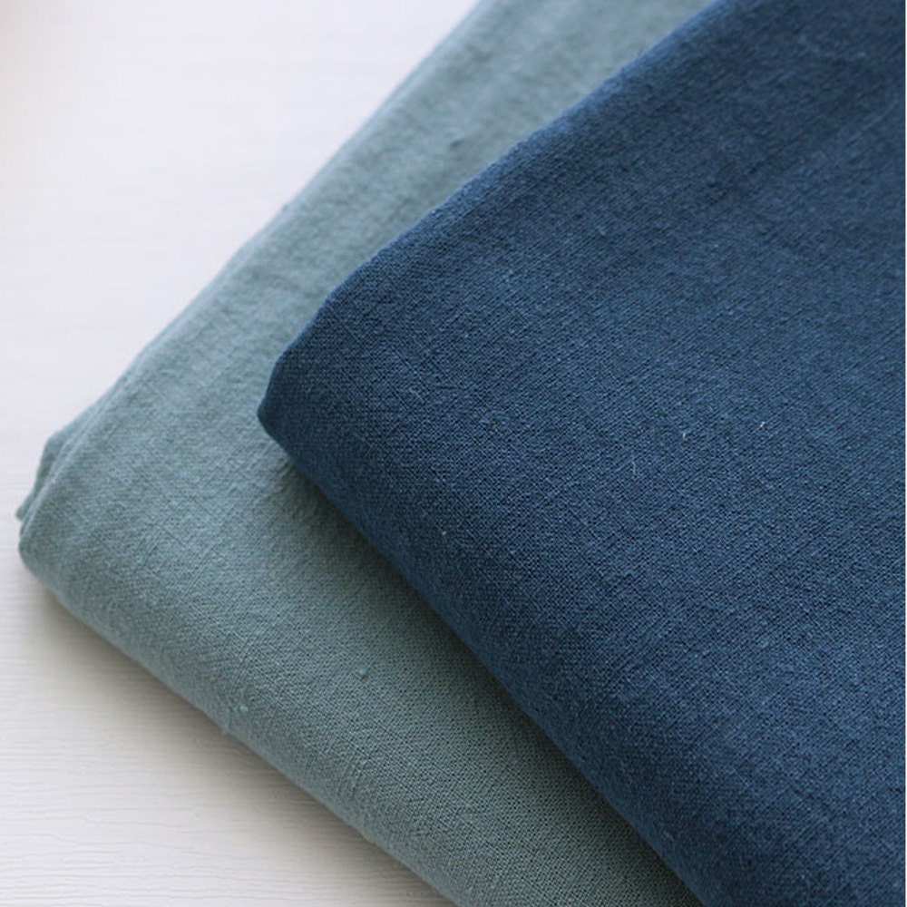 100 Washed linen fabric Solid 2color by the Yard 60