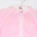 Vintage baby snowsuit, pink with white trimmed hood, no name sz 0-3 mo