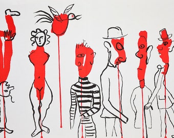 ALEXANDER CALDER - 'Criminel au mileu' - limited edition vintage lithograph - c1966 (Mourlot/Maeght/DLM, Paris)
