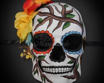 Day of the Dead Mask, Dia de los Muertos Mask, Sugar Skull Mask, Masquerade Mask for Halloween & Costumes