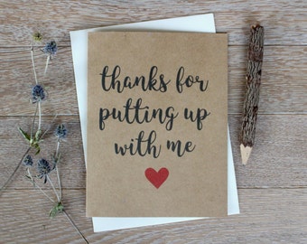 Putting up with me | Etsy