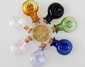 20PCS Glass Vials With Corks( 5 Designs Available),perfume Pendants,Essential Oil Bottle