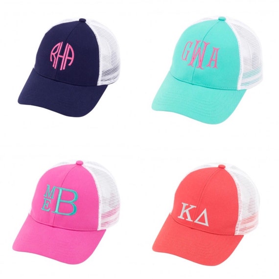 Monogrammed Ladies Trucker Hat by coveredbycolby on Etsy