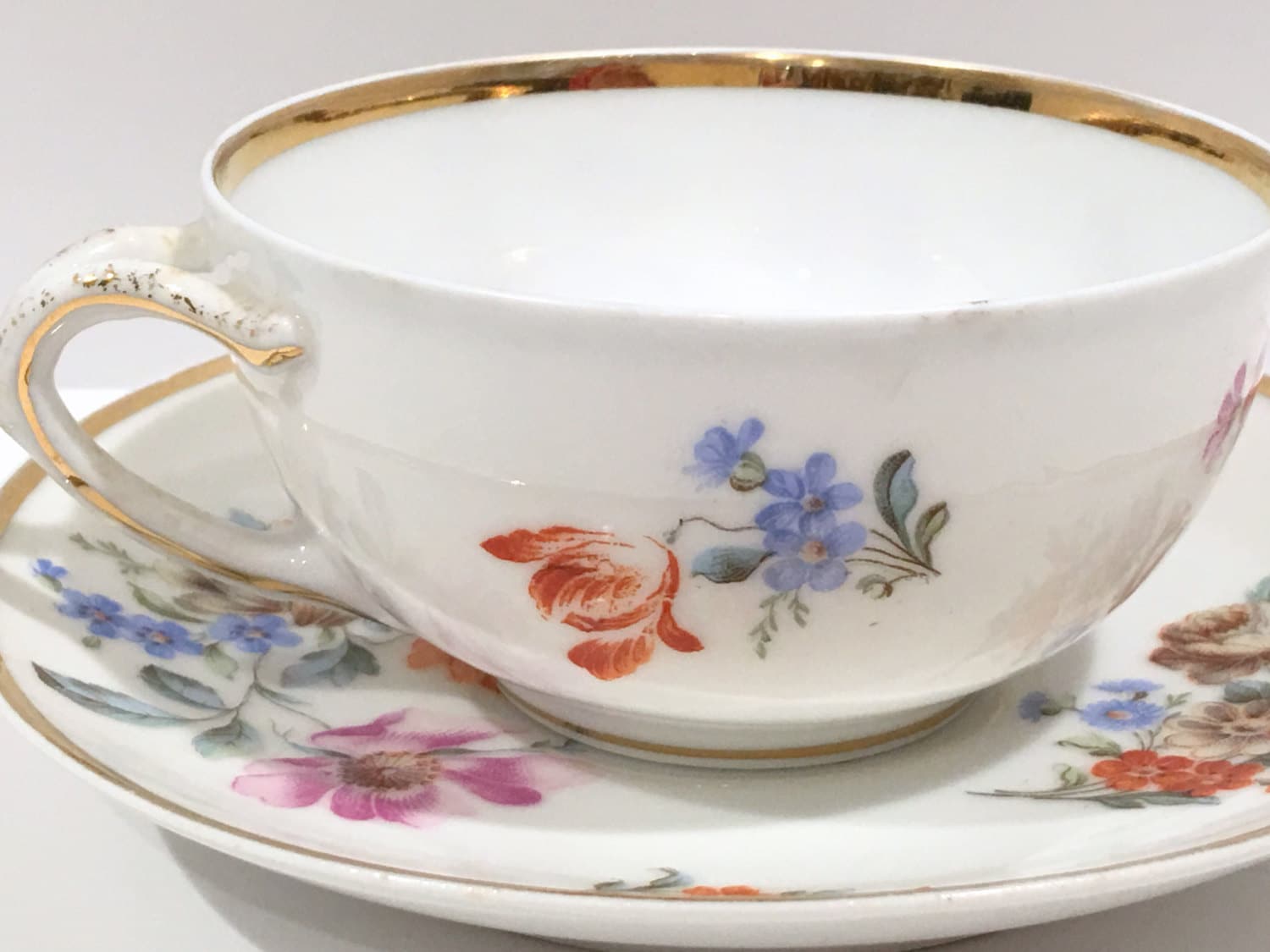 German Tea Cup and Saucer, Antique Tea Cups, Vintage Tea Party, Shabby