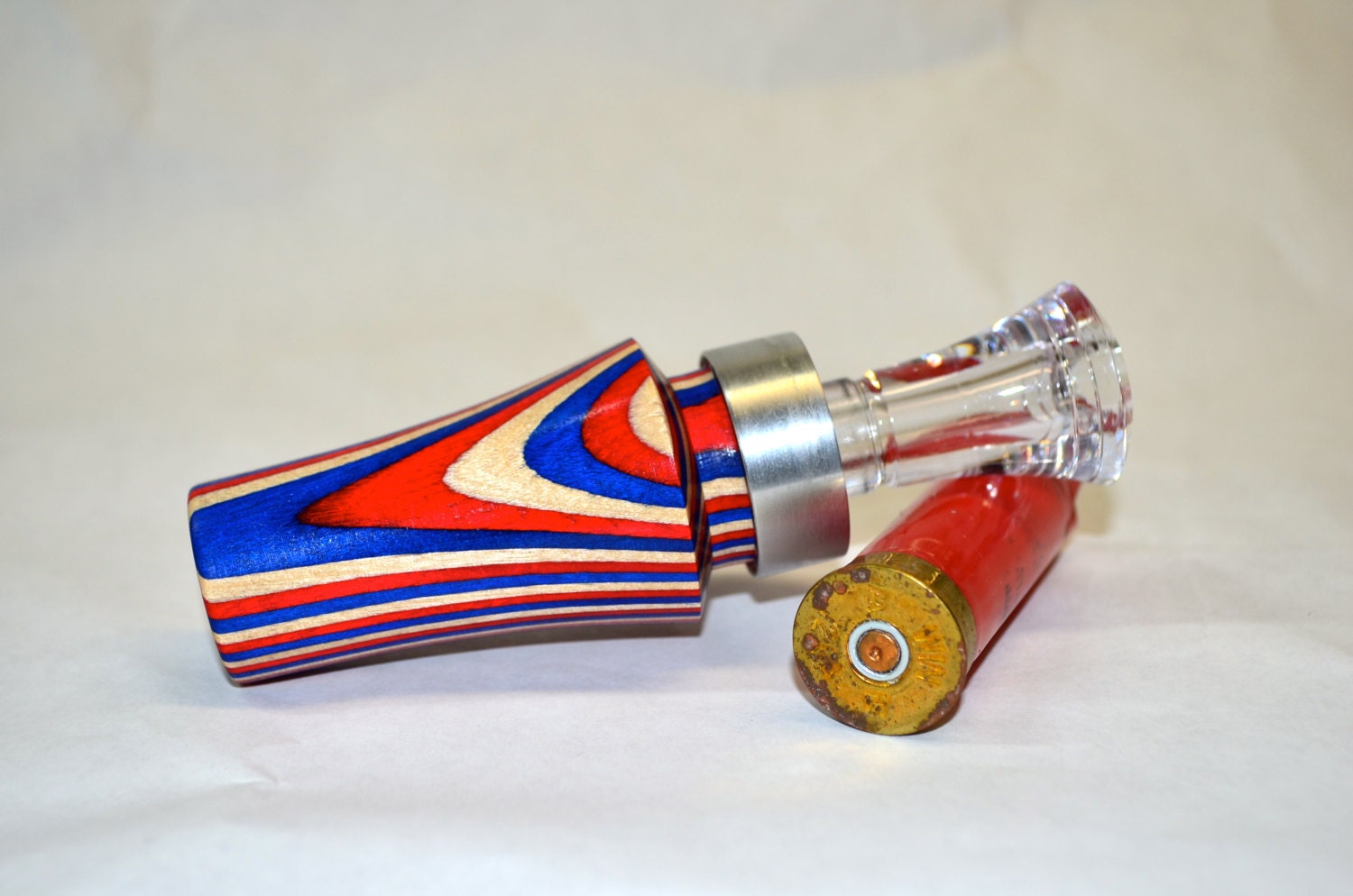 Handcrafted duck call with single reed Echo insert.