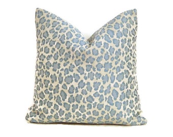Blue Cheetah Print Pillow Cover-Leopard Print Pillow Cover-Animal Print Pillow Cover- Sky Blue Cheetah Print Pillow Cover