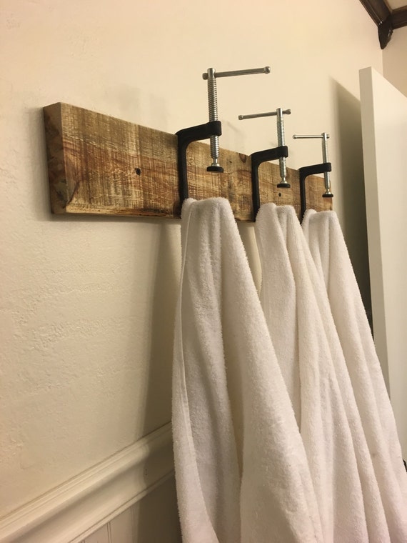 Industrial Rustic Bathroom/Shower Towel Rack by BrittandTyler