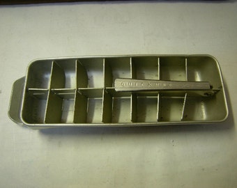 vintage ice cubes tray-quickube tray-refrigirator tray-retro-1950's-