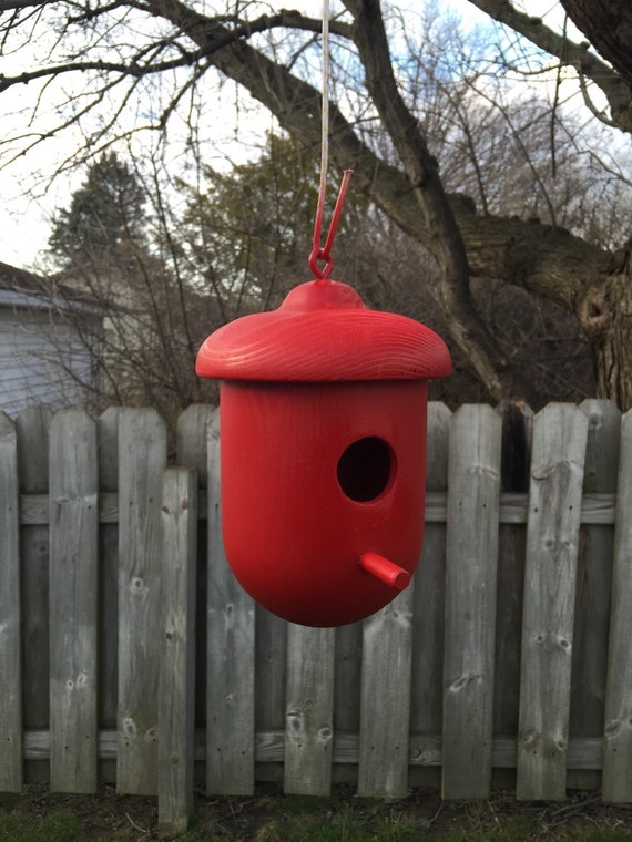 Acorn Pine Wood Birdhouse by PondviewSystems on Etsy