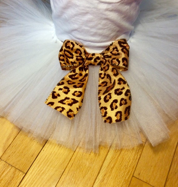 leopard tutured tutu white tutu animal print tutu baby