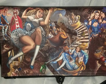 Alice in Wonderland Steampunk Themed - Sandra Chang-Adair (Licensed) handbag with adjustable shoulder strap
