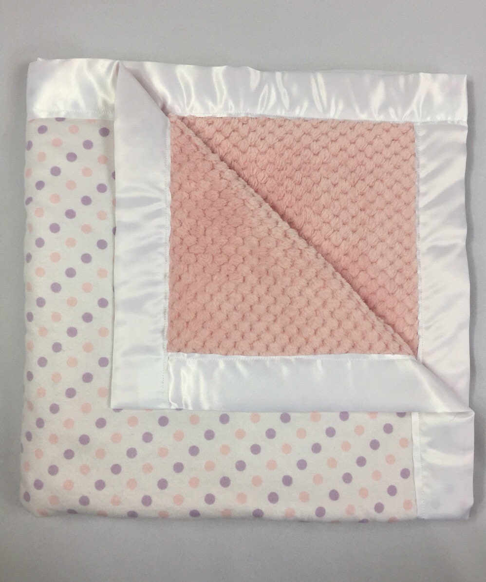 Purple & Pink Polka Dot baby blanket