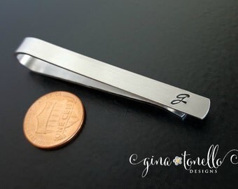 Personalized Tie Bar, Engraved Tie Clip, Tie Clip Personalized, Custom Tie Clip, Groomsmen Gift, Father of Bride, Fathers Day Gift