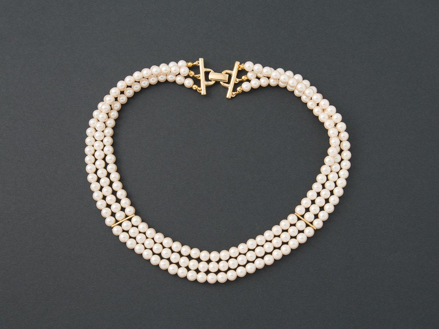 Vintage Richelieu Necklace Pearls Triple Strand