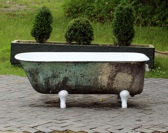 1940's Refinished Sitz Bathtub Cast Iron Brass by readytore