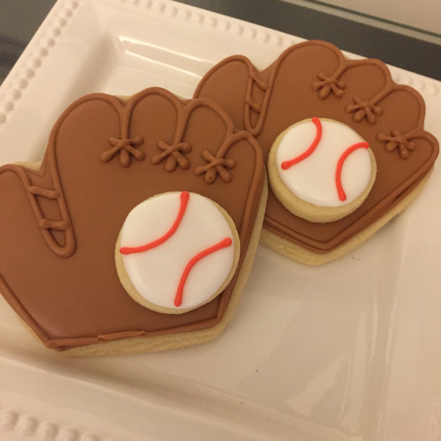 Baseball Glove and Ball Cookies