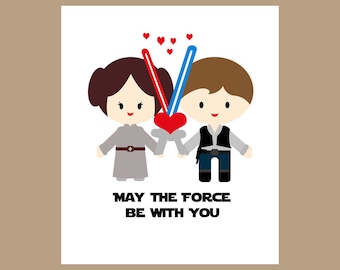 Star Wars Wedding Card - Star Wars Valentine Card, Geek Wedding Card - Star Wars Love Card - Nerd Wedding Card, Geek Valentine
