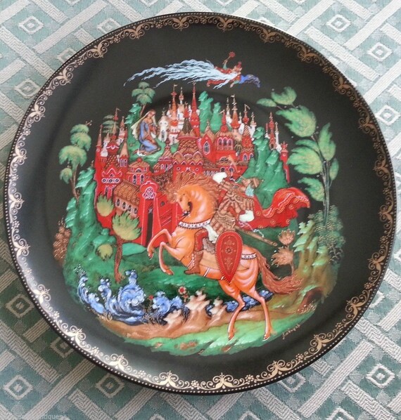 Ruslan and Ludmilla Russian tales Plate Vinogradoff Porcelain