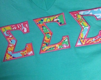 Sigma Sigma Sigma Lilly V-Neck T-Shirt in Sizes XS to XL