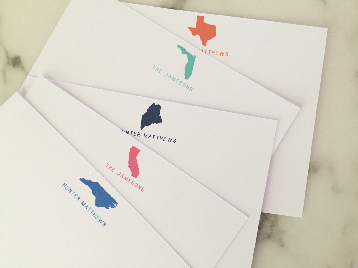 custom state stationary personalized stationery set of 20 personal stationary