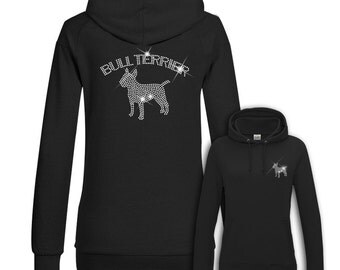 Ladies Hoodie Strass Bull Terrier