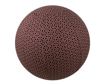 65cm Yoga Ball Cover - balance ball cover, exercise ball cover, fitness ball cover, physio ball cover - Plum Flower of Life Print