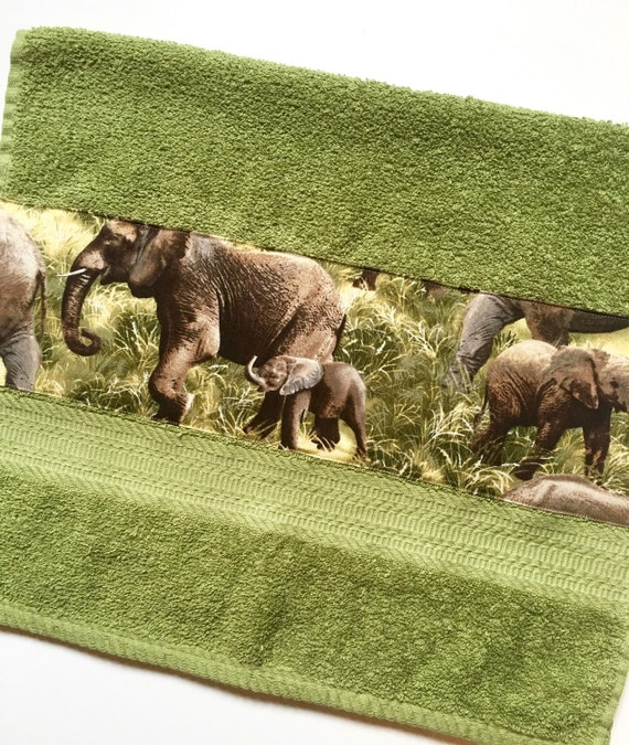 Elephants Decorated Hand Towels Elephant Decor Bathroom