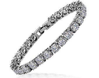 Swarovski bridal bracelet, tennis bracelet, wedding jewelry, bridesmaid bracelet, luxury bridal jewelry