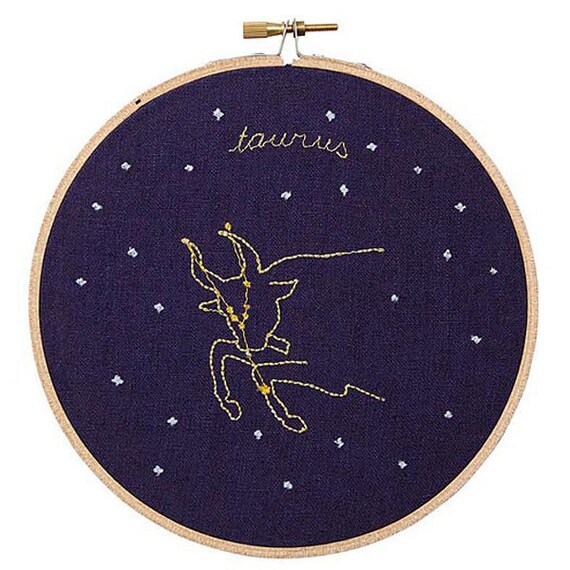 Taurus April 20 May 20 zodiac embroidery