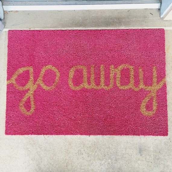 go away door mat by blackbeigebrown on Etsy