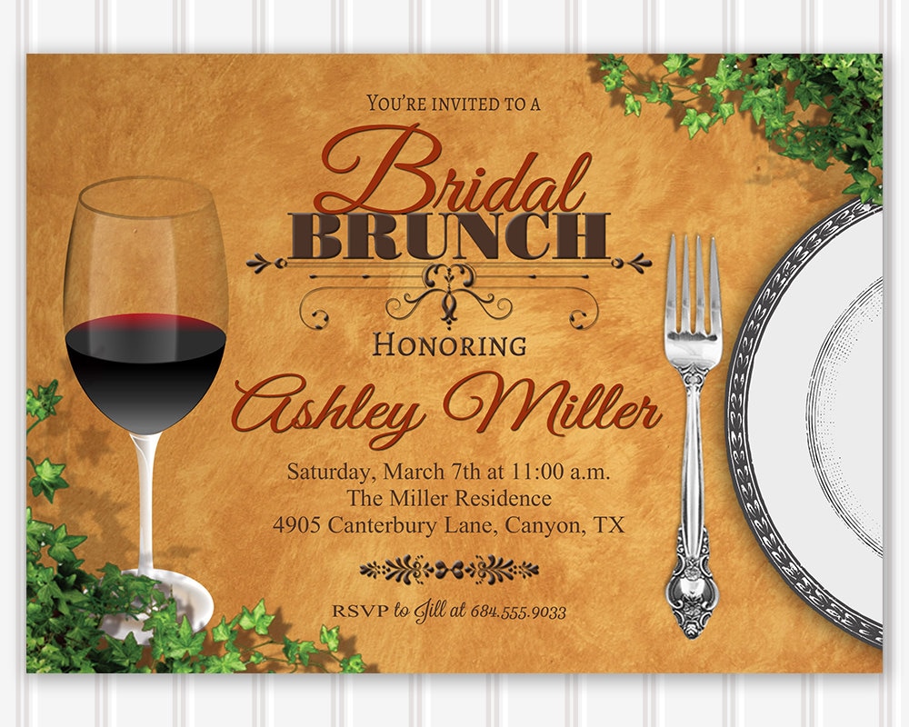 Bridal Luncheon Invitation Bridal Brunch Invitation Bridal