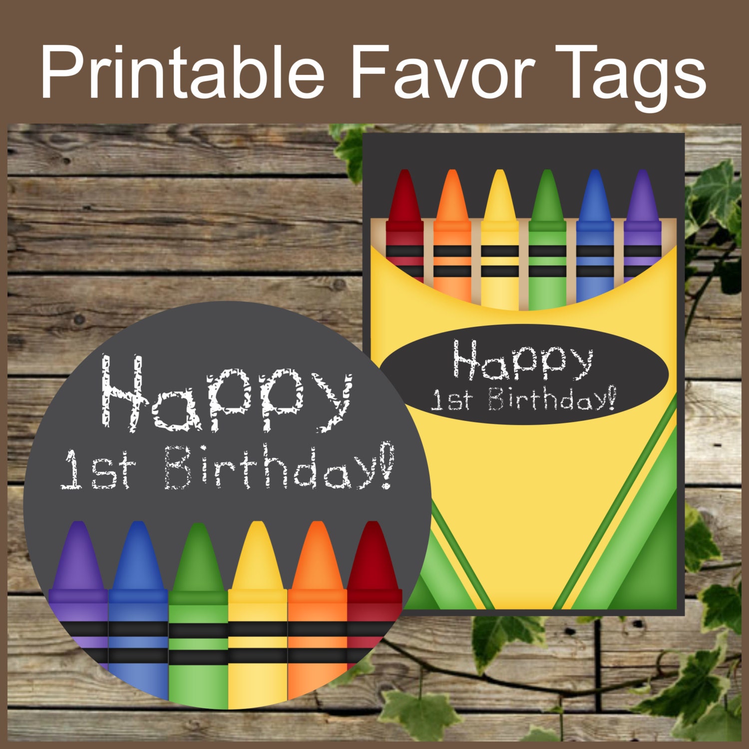 Download Printable Favor Tags Crayons Printable Tags Instant
