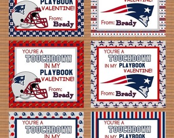 ON SALE Personalized Patriots Valentine Class Cards for ...