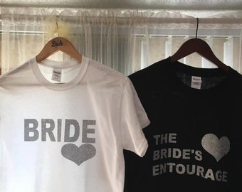 Custom GLITTER Bridal Party Shirts, Bridesmaids shirts, Maid of Honor Shirts, Flower Girl Shirt Custom Shirts,