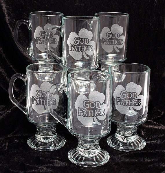 Set Of 6 Personalized Irish Coffee Mugs