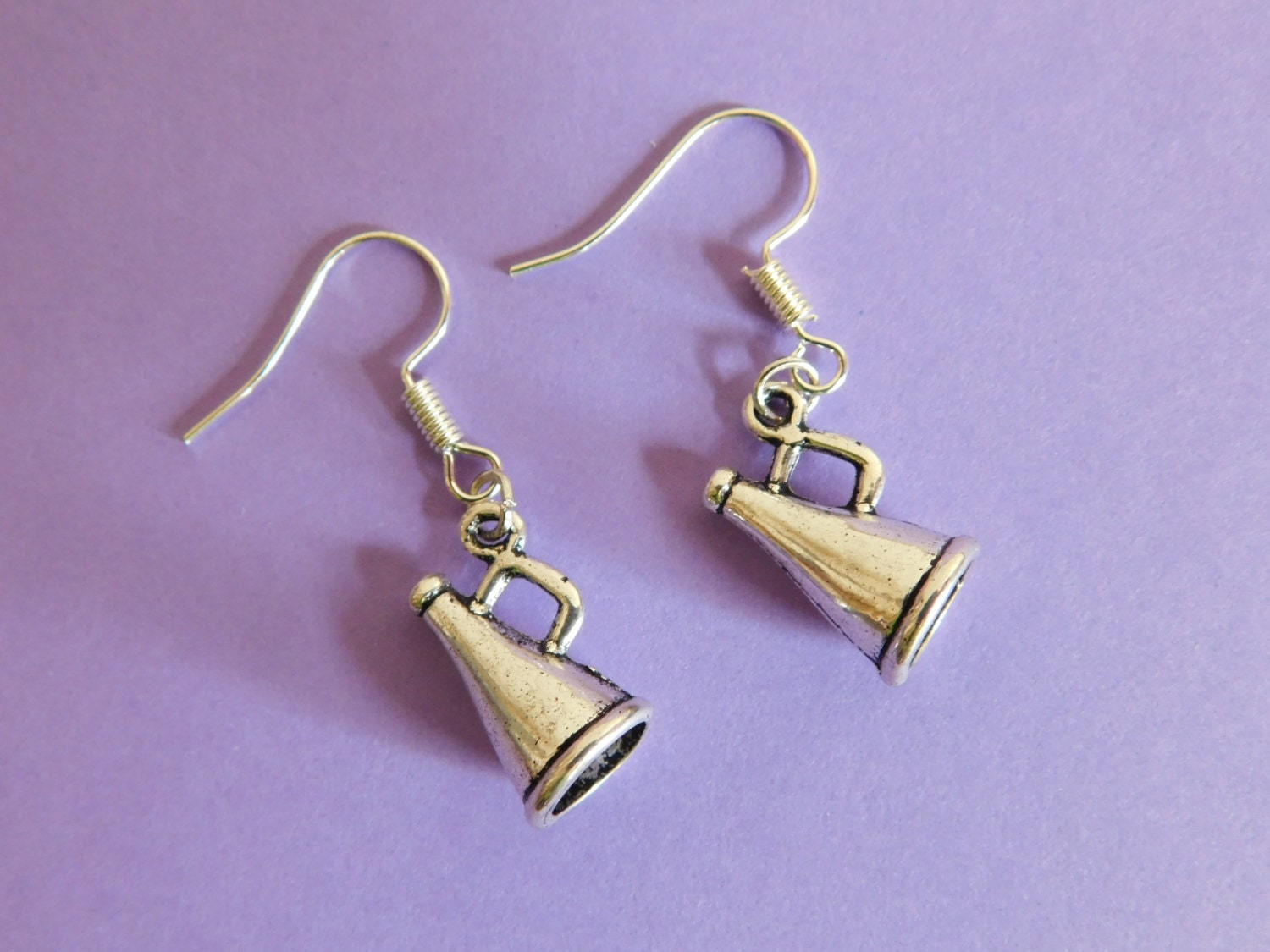 Cheerleader Earrings Dangle Earrings Megaphone Jewelry