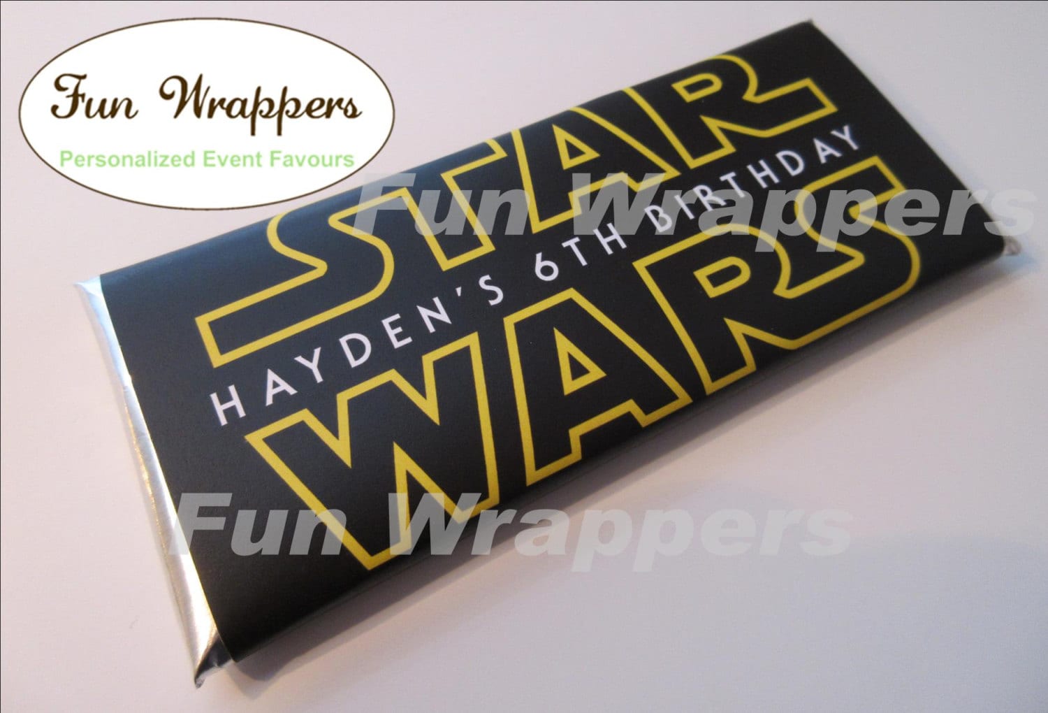 Star Wars Chocolate Bar Wrapper Candy Bar Wrapper by FunWrappers