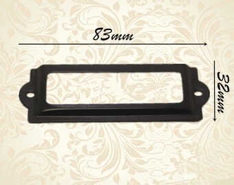 Set of 5 Metal Label Holders, Card Holders, Metal Label Frames with Screws (83MMX32MM)