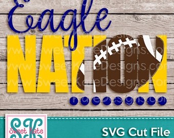 Eagle Nation SVG Knockout Football svg Cricut Silhouette Sports JPG PNG Heat Transfer Vinyl (htv) Scrapbook Die Cut Sweet Kate Designs