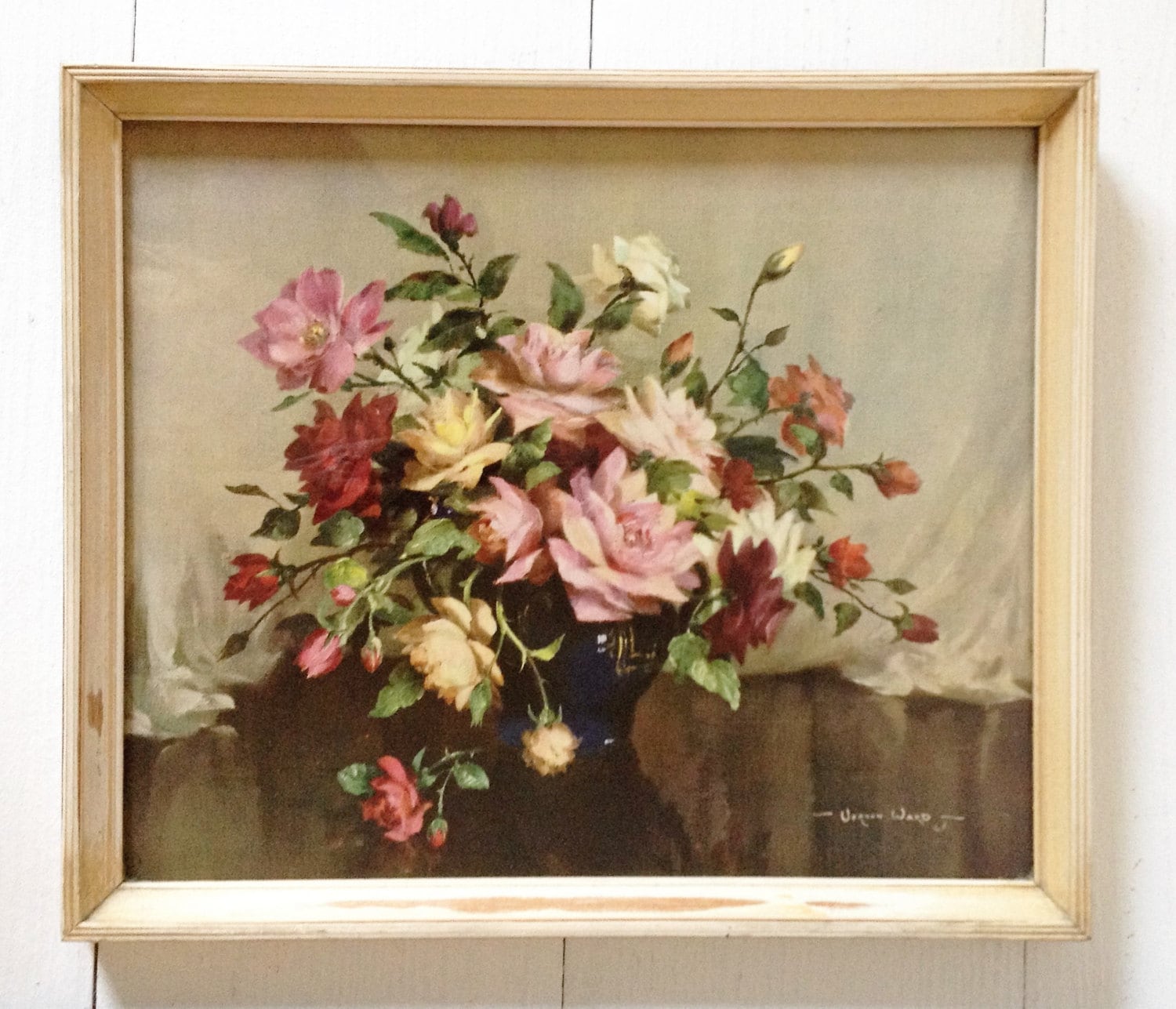 Vintage Vernon Ward print midcentury floral framed by GoodsGarb