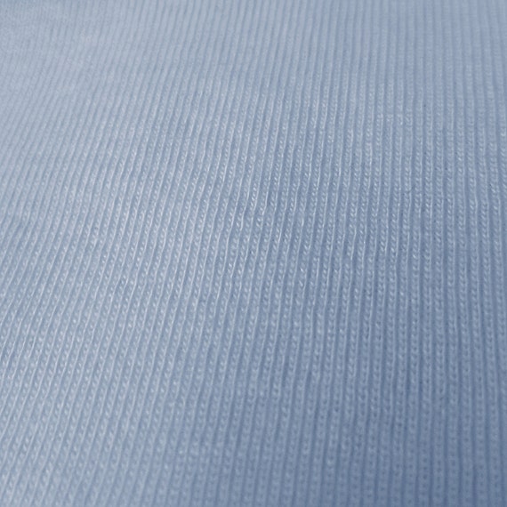 Light Blue 1x1 Baby Rib Knit Fabric 100% Cotton Fabric Jersey