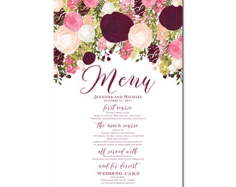 Printable Wedding Menu Sign - Wedding Printable Menu Sign - Wedding Menu Poster - Wedding Sign - Wedding Menu Board - Menu Poster #CL113