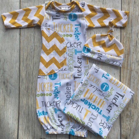 Boy name gown baby boy gown custom designed matching