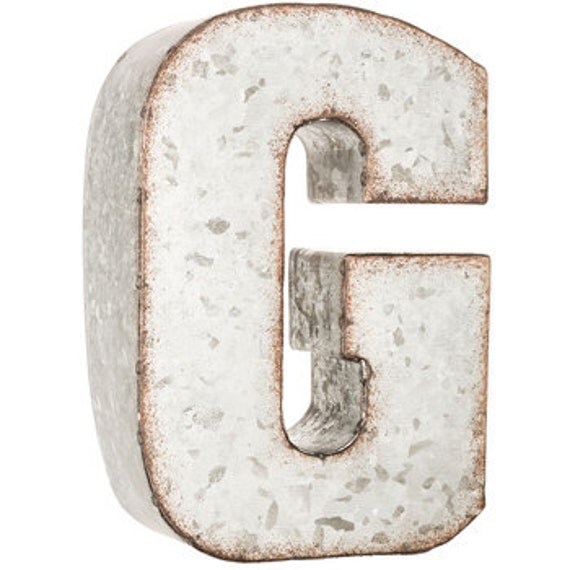 Galvanized Metal Letter G/ Metal Letters/ 7 by MichelleDiazphoto