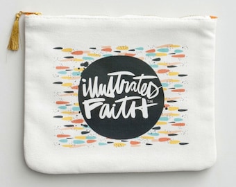 Illustrated Faith LIMITED EDITION Canvas Pouch, Pencil Case, Sticker organizer, Bible Journaling Kit, Dayspring