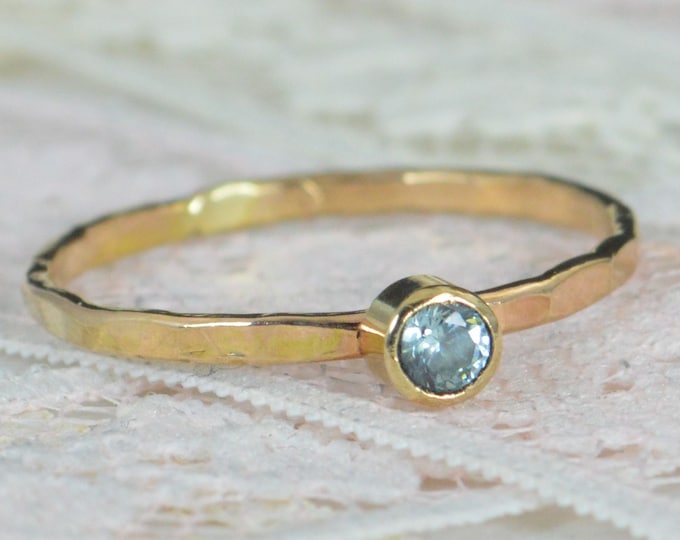 Aquamarine Engagement Ring, Solid 14k Gold, Aquamarine Wedding Ring Set, Rustic Wedding Ring Set, March Birthstone, 14k Aquamarine Ring