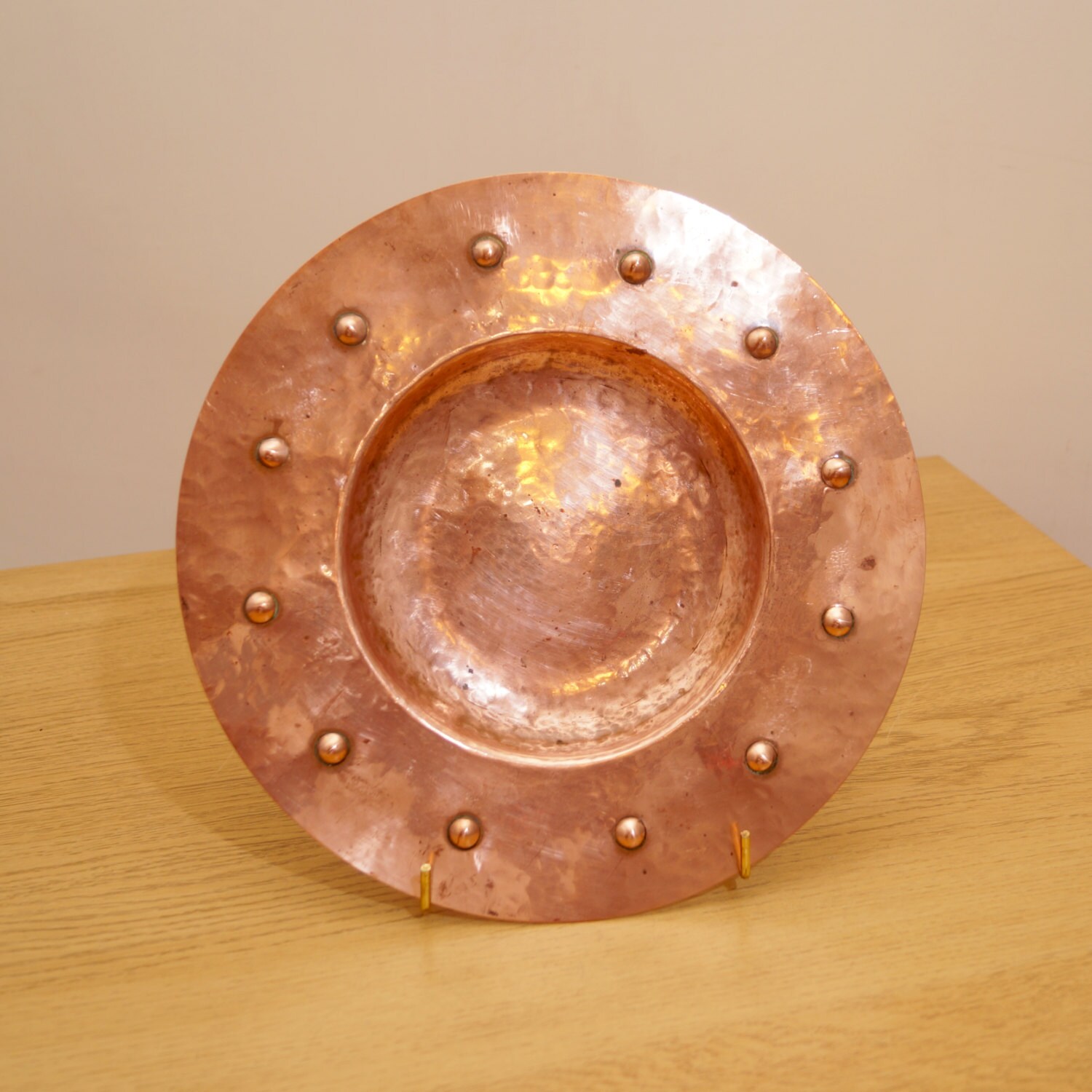 Vintage copper plate / bowl / wall plate simple design