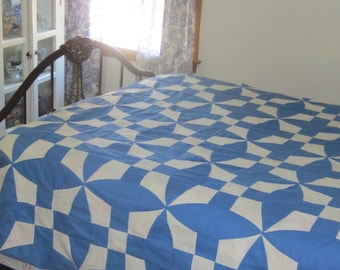 SALE! Dazzling Antique Curved Nine-Patch Quilt Top 78X64”