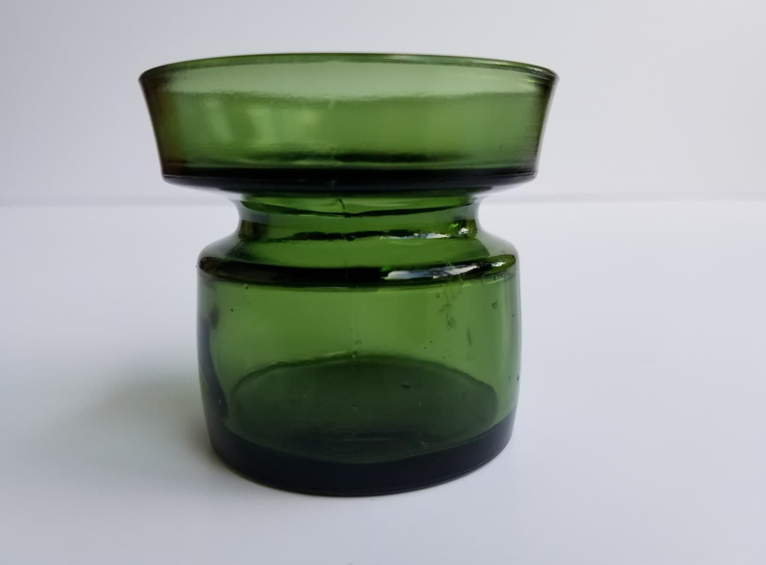 Dansk Designs Denmark Green Glass Candle Holder or Short