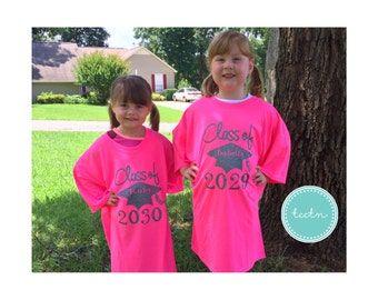 Class of 2029 2030 2031 2032 2034 Shirt | Adult Size Class of Shirt Grow Into | customizable Class of 2030 Top | Boys or Girls Keepsake